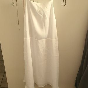 High neck white dress